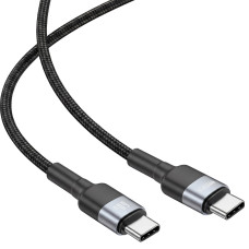 Кабель Brevia Type-C to Type-C 60W 2м, чорний ZIP (53200BCCZ1)