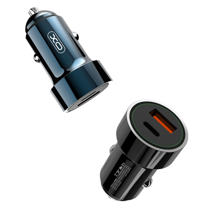 Автомобільний зарядний пристрій XO CC32 PD+QC3.0 20W USB + Type-c синій