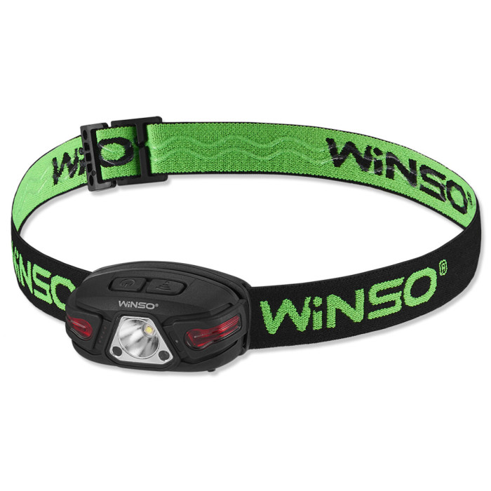 Ліхтар налобний Winso 250Lm, 5W LED, 850mAh, з сенсором білий/червоний