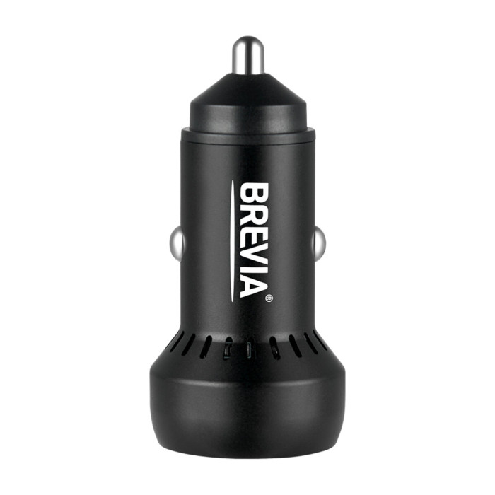 Автомобільний зарядний пристрій Brevia ePower Dual PowerMax Metal LED 60W 1xUSB-C+1xUSB-A