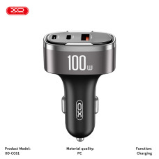 Автомобільний зарядний пристрій XO CC61 Smart USB/Type-C/Lightning 100W срібний