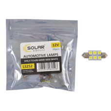 Автолампа Solar LED 12V SV8.5 T11x36 6smd 5050 white 10шт