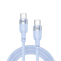 Кабель Brevia Type-C to Type-C 60W 1,2м, синій ZIP (52120UCCZ1)