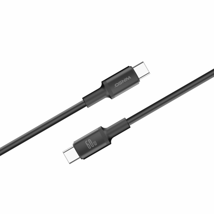 Кабель Winso Pro Type-C to Type-C 60W TPE 1,2м чорний