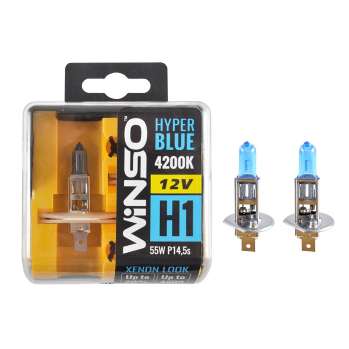 Галогенова лампа Winso H1 12V 55W P14.5s SET HYPER BLUE 4200K 2шт