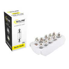 Лампа розжарювання Solar С10W 12V 10W SV8,5 T11x31, 10шт