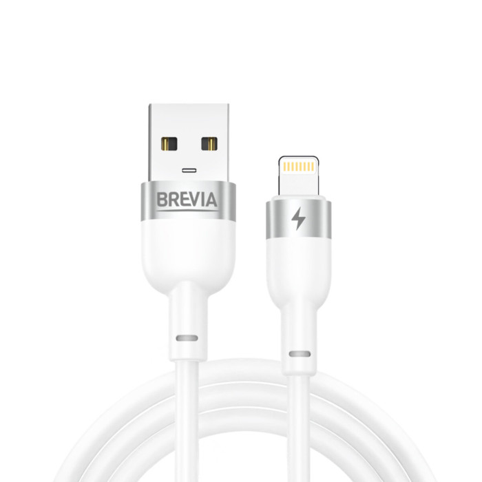 Кабель Brevia USB to Lightning 2,4А 1,2м, білий box (52120WULC1)