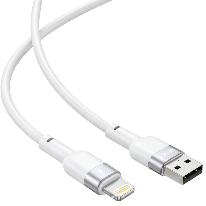 Кабель Brevia USB to Lightning 2,4A 1,2м, білий ZIP (52120WULZ1)