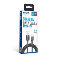 Кабель Brevia USB to Lightning 2,4А 1м, чорний box (53100BULC1)