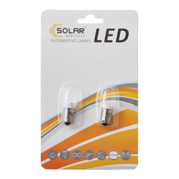 Автолампа Solar LED 12V T8.5 BA9s 1smd 5050 white, 2шт
