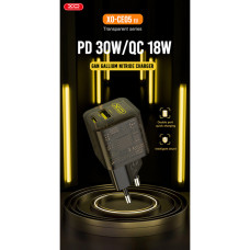Мережевий зарядний пристрій XO CE05 Gan PD30W+QC3.0 18W + Type-c кабель коричневий