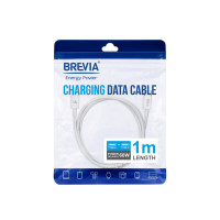 Кабель Brevia Type-C to Type-C 60W 1м, білий ZIP (55100WCCZ1)