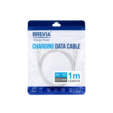 Кабель Brevia Type-C to Type-C 60W 1м, білий ZIP (55100WCCZ1)