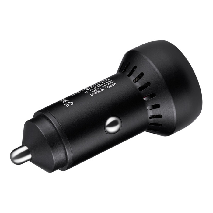 Автомобільний зарядний пристрій Brevia ePower Dual PowerMax Metal LED 60W 1xUSB-C+1xUSB-A