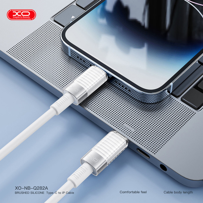 Кабель XO Brushed Silicone USB to Lightning 6A 1м білий