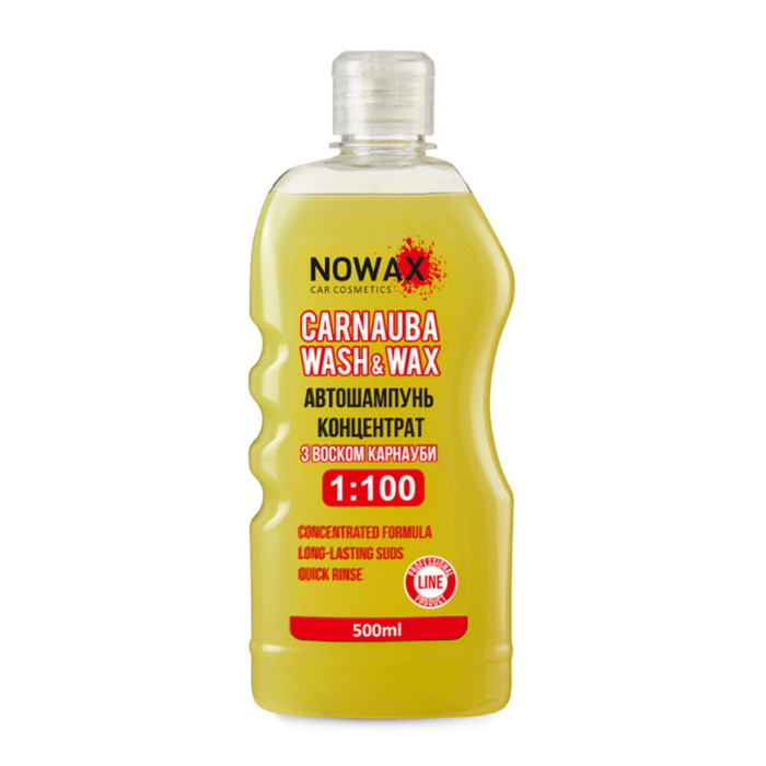 Автошампунь Nowax Carnauba Wash&Wax концентрат карнаубський віск 500мл