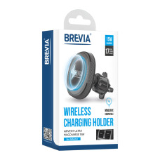 Тримач телефону автомобільний Brevia AirVent Ultra MagCharge 15W з безпровідною зарядкою, на дефлектор