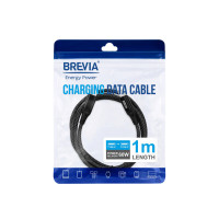 Кабель Brevia Type-C to Type-C 60W 1м, чорний ZIP (56100BCCZ1)