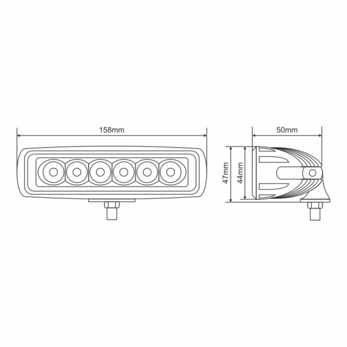 Фара світлодіодна Winso Pro Epistar розсіяний 10-30V, 18W (6x3W), 1шт (780210)