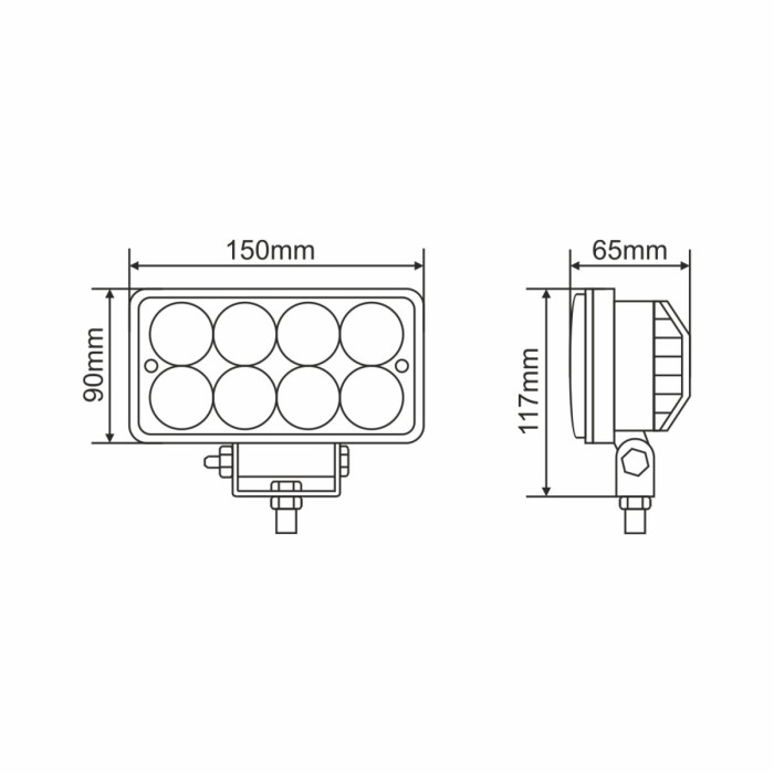 Фара світлодіодна Brevia Epistar 4D Spot 10-30V, 24W (8x3W), 1320Lm, 1шт