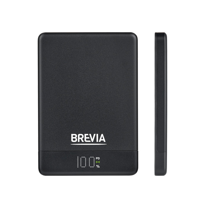 Повербанк (Power Bank) Brevia ePower 5000mAh MagSafe SuperSlim PD20W, Qі15W LCD чорний