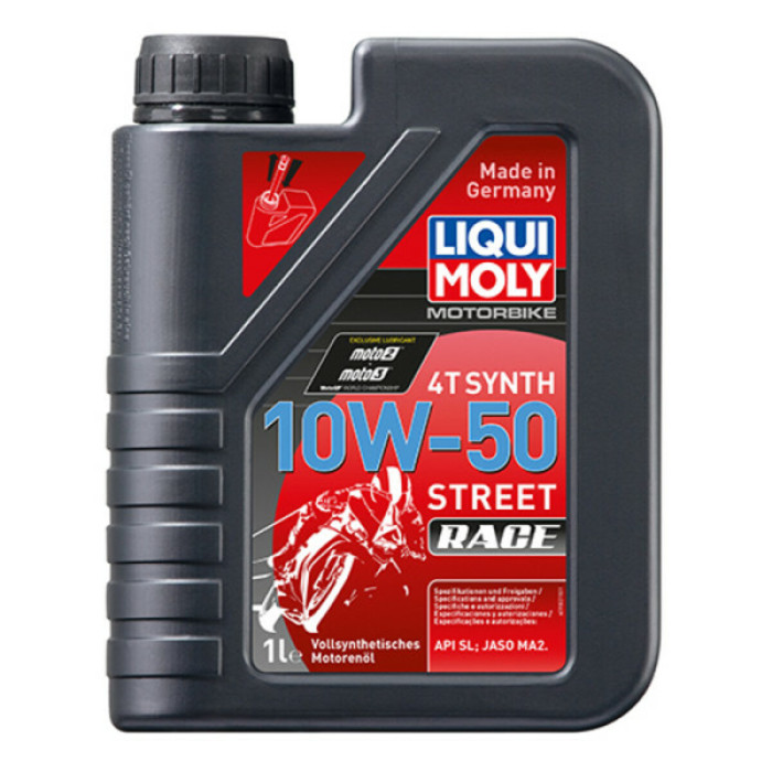 Олива для 4-тактних двигунів Liqui Moly Motorbike 4T Synth 10W-50 Street Race 1л