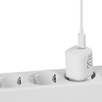 Мережевий зарядний пристрій Brevia ePowerGaN PD20W USB-C білий