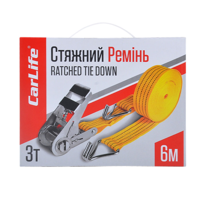 Стяжний ремінь з замком CarLife 3т, 6м