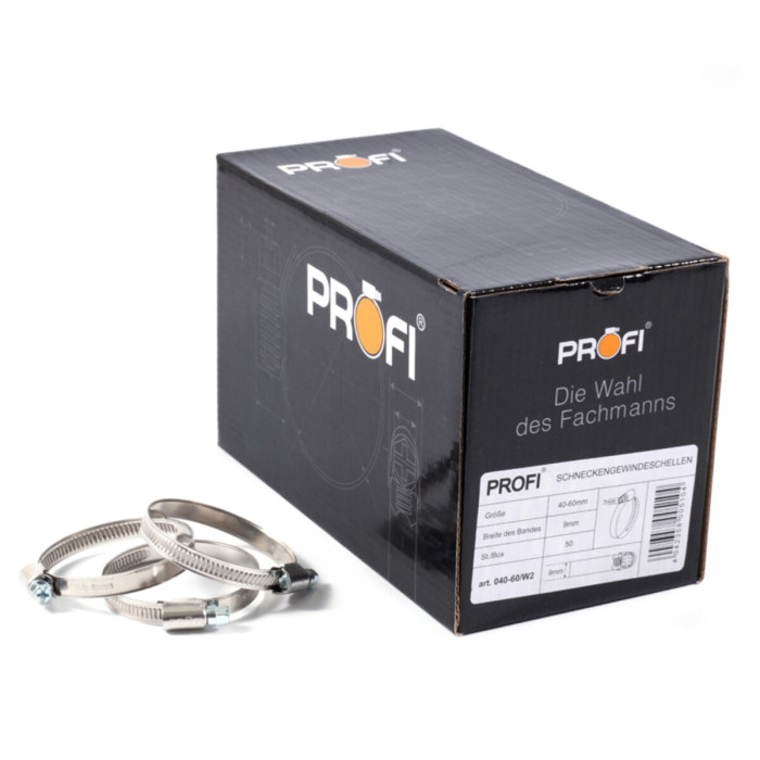 Хомути Profi 40-60/W2, 9мм, 50шт