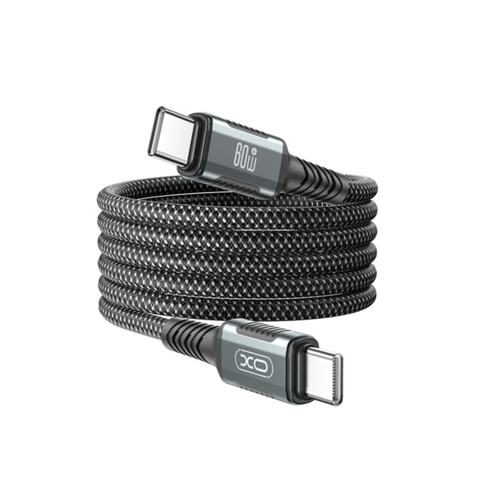 Кабель XO Magnetic Braided Type-C to Type-C 60W 1м чорний