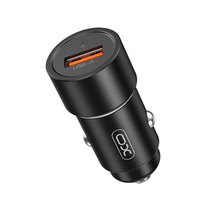Автомобільний зарядний пристрій XO CC54 USB QC3.0 18W чорний