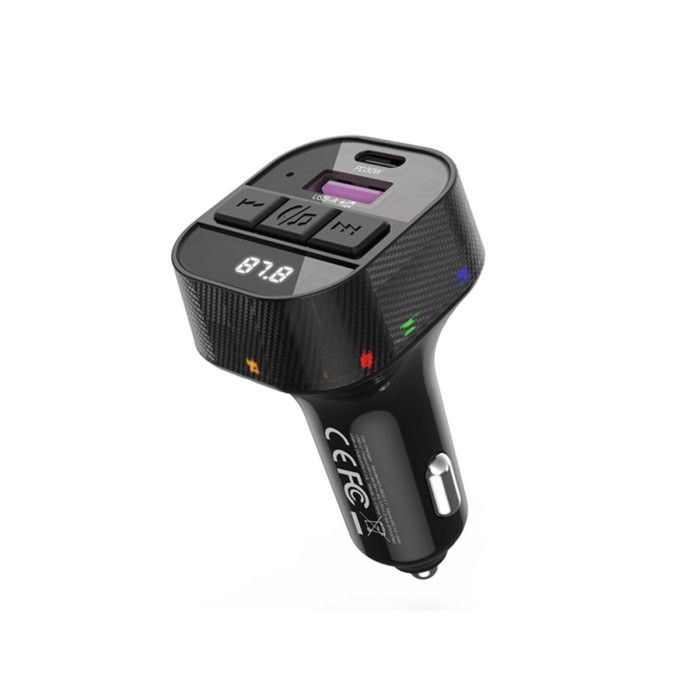 FM-трансмітер XO BCC17 Smart Bluetooth+MP3 A+C Dual Port чорний