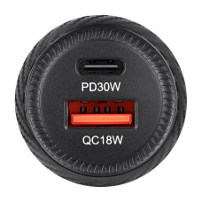 Автомобільний зарядний пристрій Brevia ePower Dual Carbon 48W 1xUSB-C+1xUSB-A