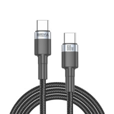 Кабель Brevia Type-C to Type-C 60W 2м, чорний ZIP (53200BCCZ1)