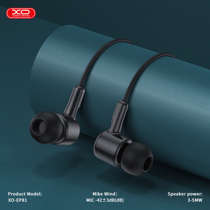 Навушники дротові XO EP81 Sunflower In-Ear Type-C чорні