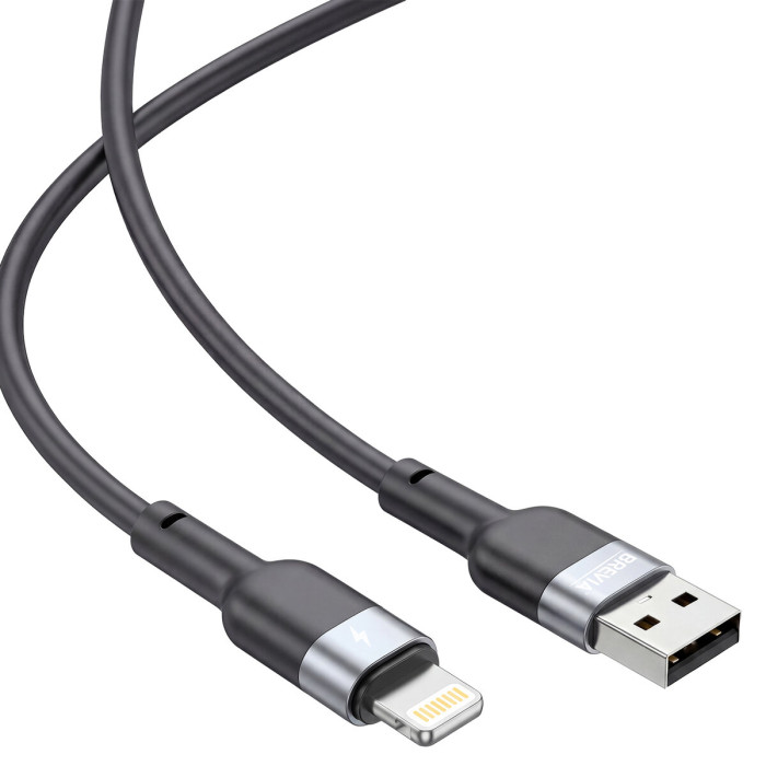 Кабель Brevia USB to Lightning 2,4А 1,2м, чорний box (52120BULC1)