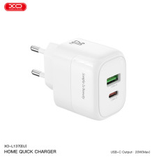 Мережевий зарядний пристрій XO L137 PD20W/QC18W 1USB-A+1USB-C + Type-c кабель білий