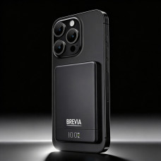 Повербанк (Power Bank) Brevia ePower 10000mAh MagSafe SuperSlim PD20W, Qі15W LCD чорний