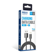 Кабель Brevia USB to Lightning 2,4А 1м, чорний box (55100BULC1)