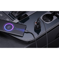 Автомобільний зарядний пристрій XO CC55 QC18W+USB12W + Type-C кабель чорний