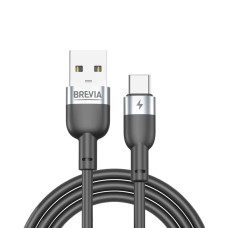 Кабель Brevia USB to Type-C 2,4A 1,2м, чорний ZIP (52120BUCZ1)