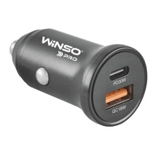 Автомобільний зарядний пристрій Winso Pro 30W 1xUSB-C+1xUSB-A чорний