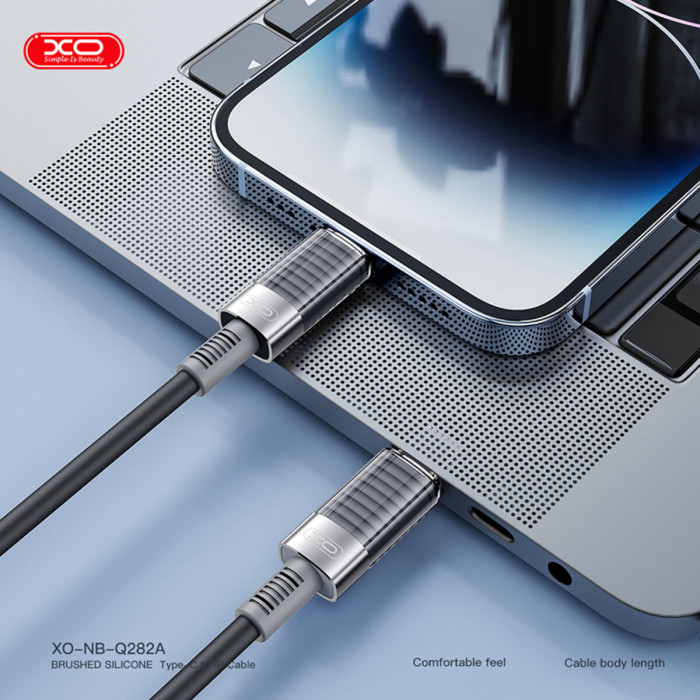 Кабель XO Brushed Silicone Type-C to Lightning 30W 1м чорний