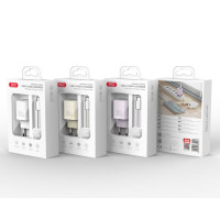 Мережевий зарядний пристрій XO L149 PD30W 1USB-A+1USB-C + Type-C кабель білий