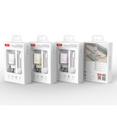 Мережевий зарядний пристрій XO L149 PD30W 1USB-A+1USB-C + Type-C кабель білий