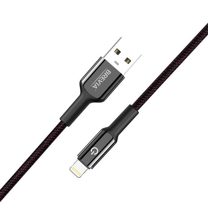 Кабель Brevia USB to Lightning 2,4А 1,2м, чорний box (54120BULC1)