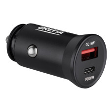Автомобільний зарядний пристрій Brevia ePower DualCharge 30W 1xUSB-C+1xUSB-A чорний