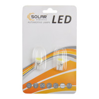 Автолампа Solar LED 12V T10 W2.1x9.5d 1COB 48LM white, 2шт