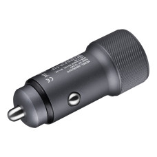 Автомобільний зарядний пристрій Brevia ePower Dual Grip Metal LED 48W 1xUSB-C+1xUSB-A