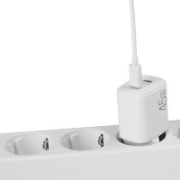 Мережевий зарядний пристрій Brevia ePowerGaN PD45W 2xUSB-C білий